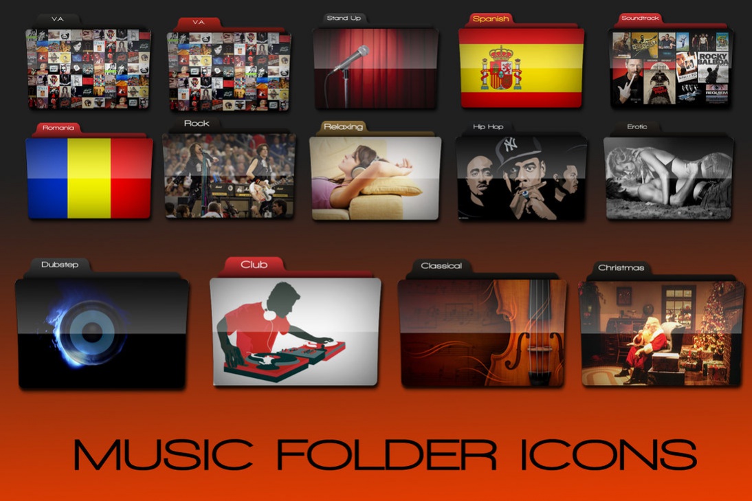 Colorful Music Folder Icons