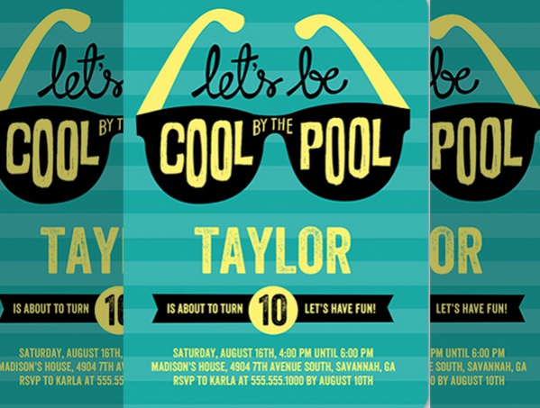 Cool Pool Party Invitation