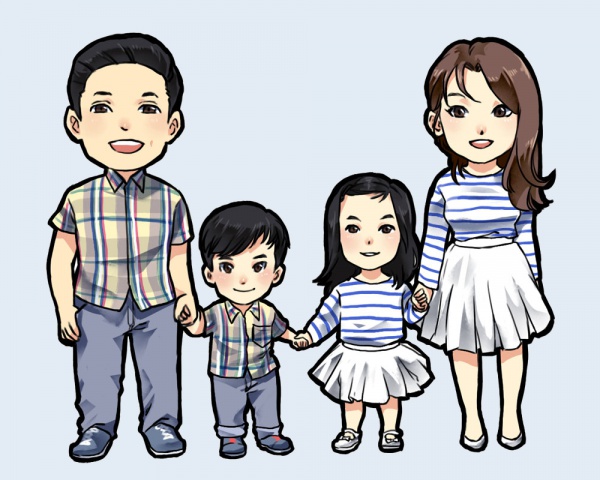 Custom Family Cartoon Drawing