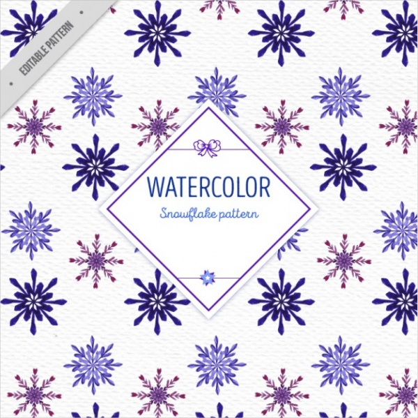 Decorative Watercolor Snowflake Pattern