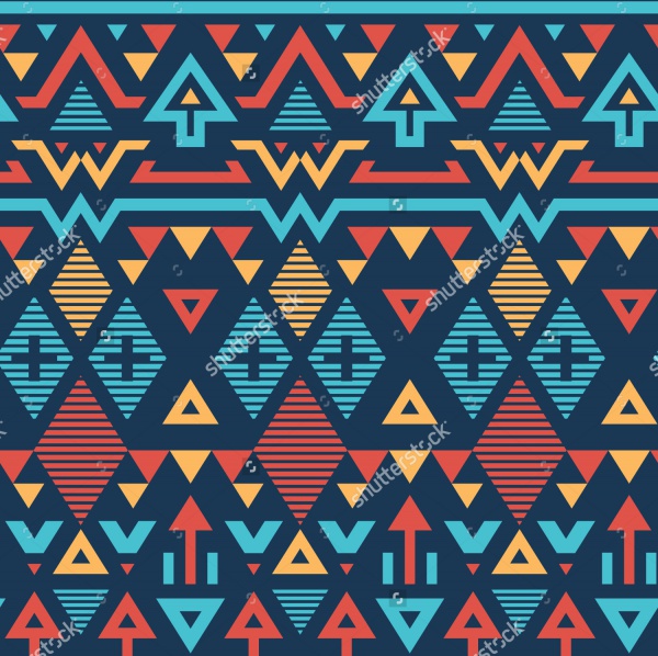 Deep Blue Tribal Striped Pattern