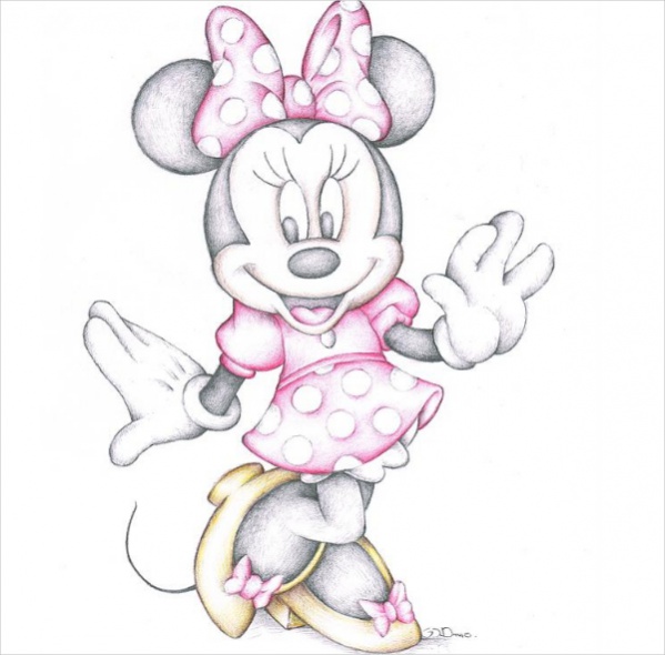 Disney Cartoon Colour Pencil Drawing