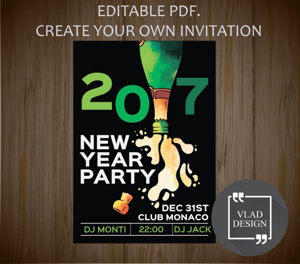 Editable New Year 2017 Party