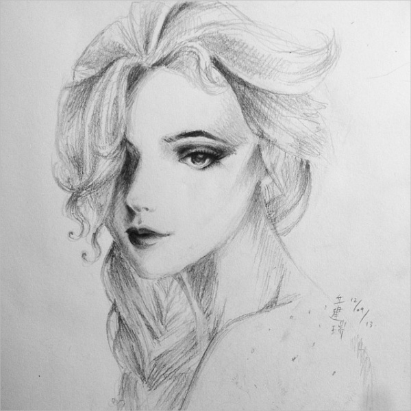 Elsa - Frozen Pencil drawing