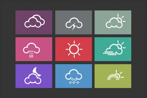Flat Different Weather Icons