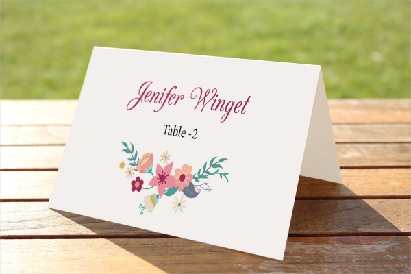 Floral Wedding Place Card