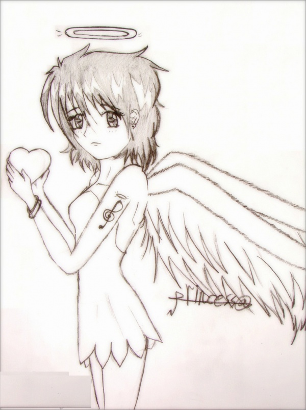 anime angel girl drawing