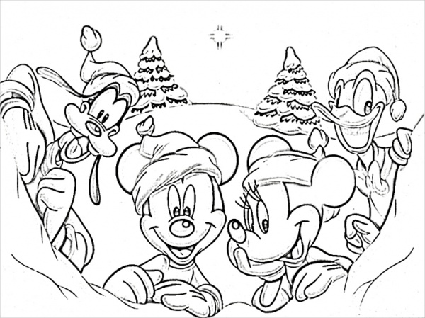 Free Christmas Disney Coloring Page