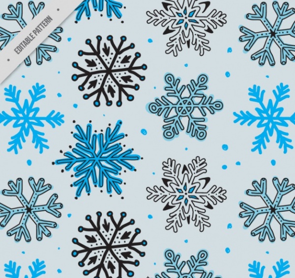 Free Hand Drawn Snowflake Pattern