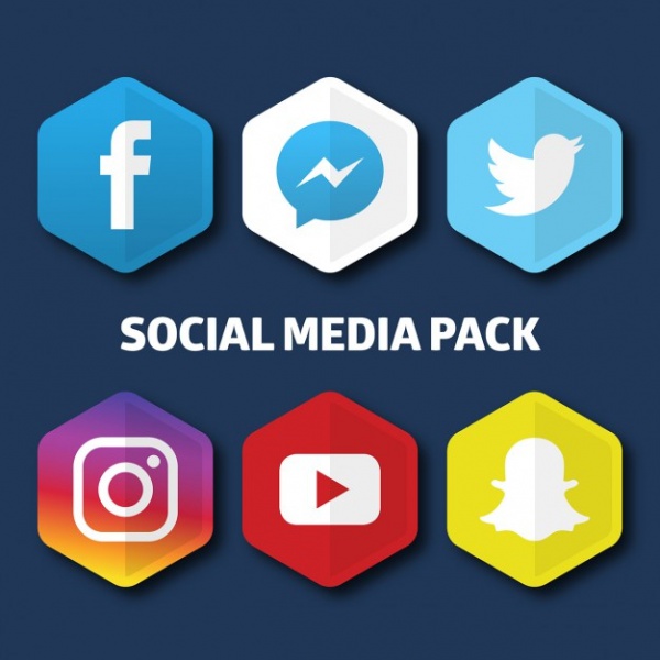 Free Long Shadow Social Media Icons