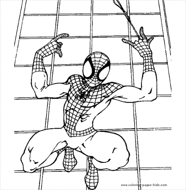 Fully Editable Spiderman Coloring Page