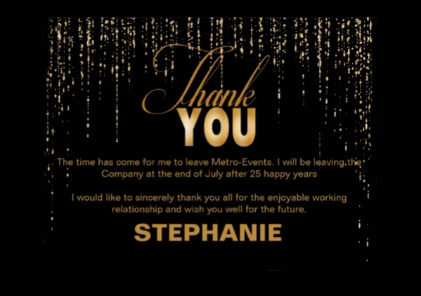 Gold Retirement Thank You Card