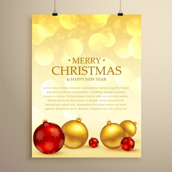 Golden Merry christmas Poster