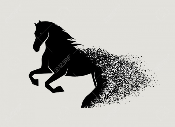 Grunge Horse Silhouette