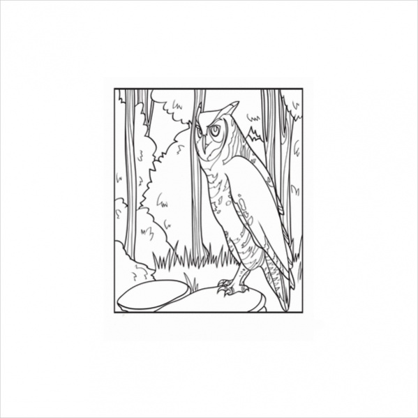Horned OWl Coloring page