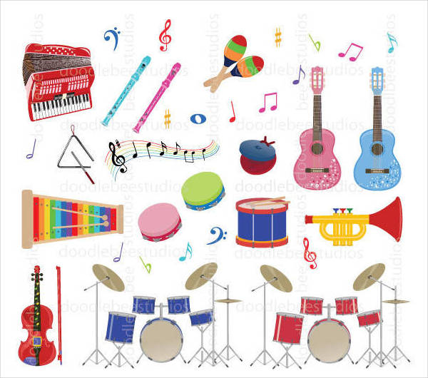 Kids Musical Instruments Clipart