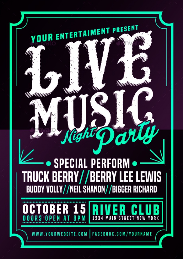Live Music Typography Poster