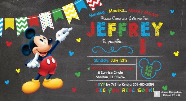 Mickey Mouse Birthday Party Invitation