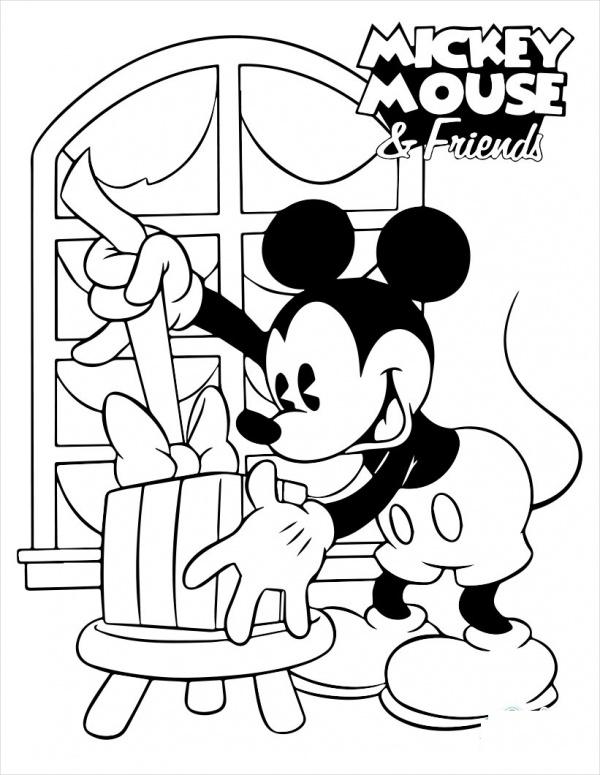 Mickey Mouse Holiday Coloring Page
