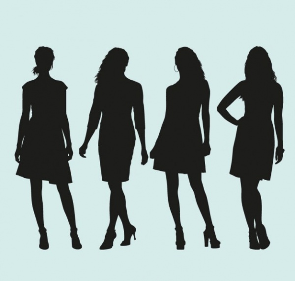 Models Silhouettes Free vector