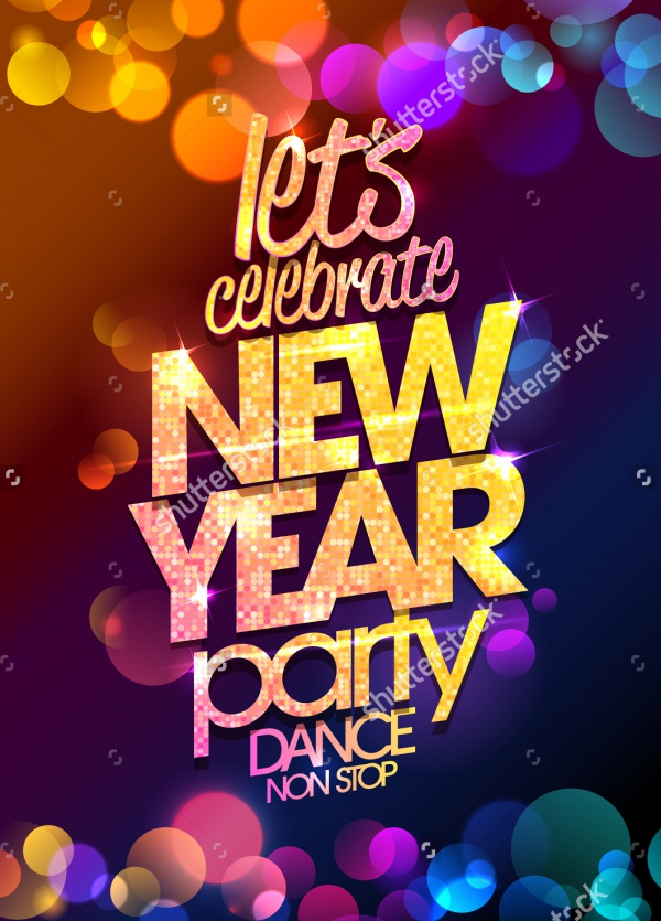 New Year Party Bokeh Poster