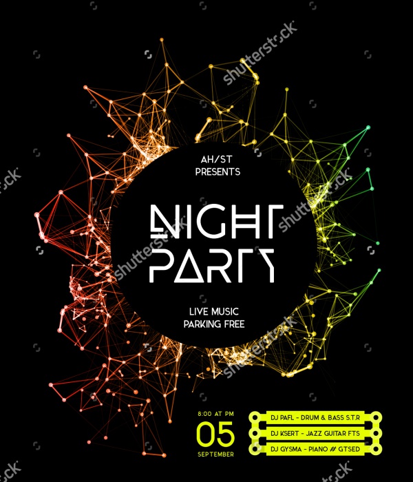 Night Disco Party Poster
