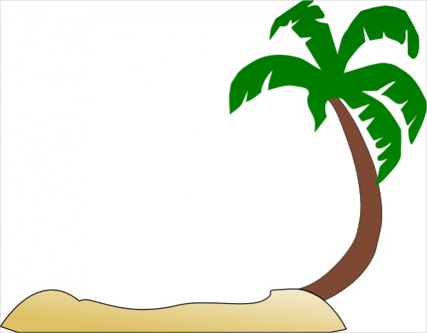 Palm Tree Beach Clip Art