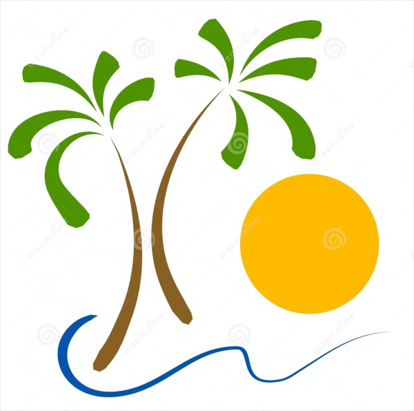 Palm Tree Sun Clip Art