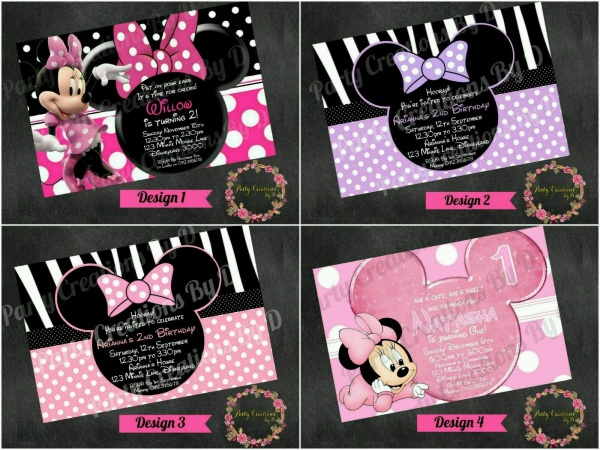 Personalized Minnie Mouse Invitation