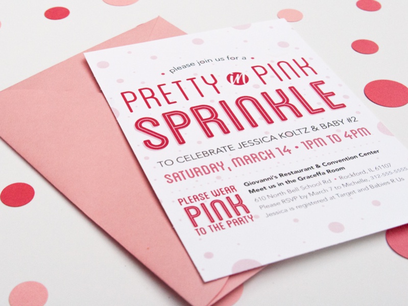 Pink Polka Dot Baby Shower Invite
