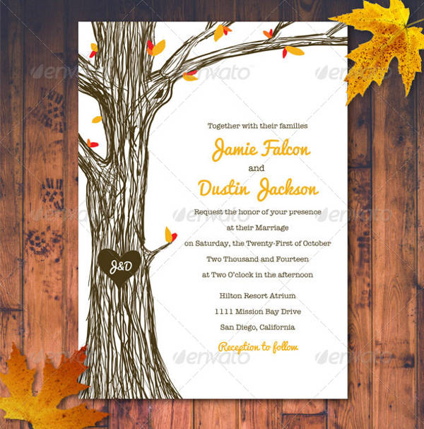 Printable Fall Wedding Invitation