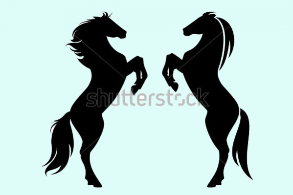 Rearing up Horse Silhouette