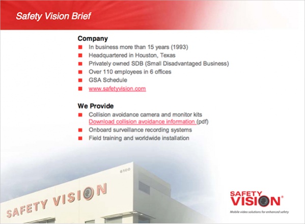 Safety Vision Powerpoint Presentation