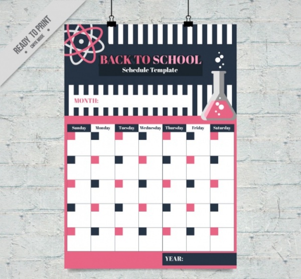 Science School Calendar Design