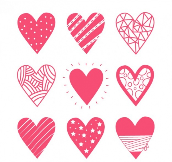 Set Of Heart Icons