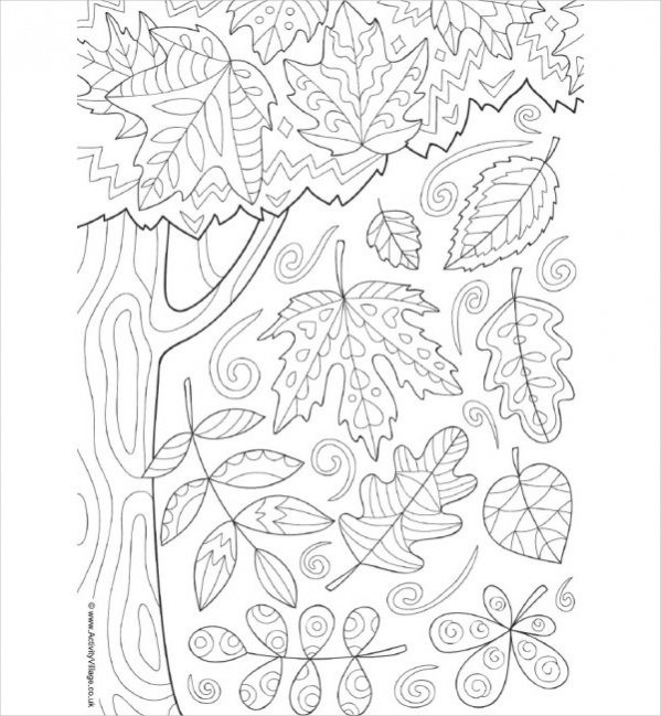 Simple Fall Coloring Page