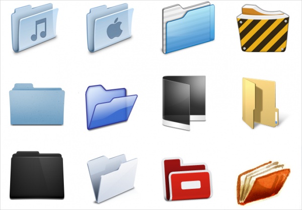 Simple Glass Folder Icons
