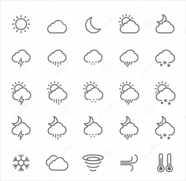 Simple Weather Outline Icons