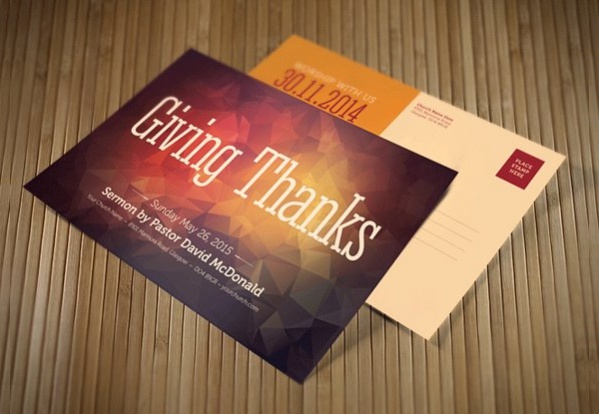 Thankgiving Church Postcard