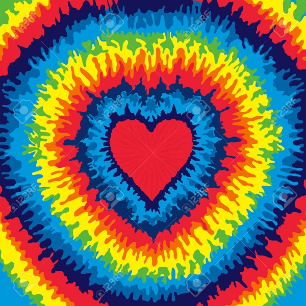 Tie Dye Heart Pattern