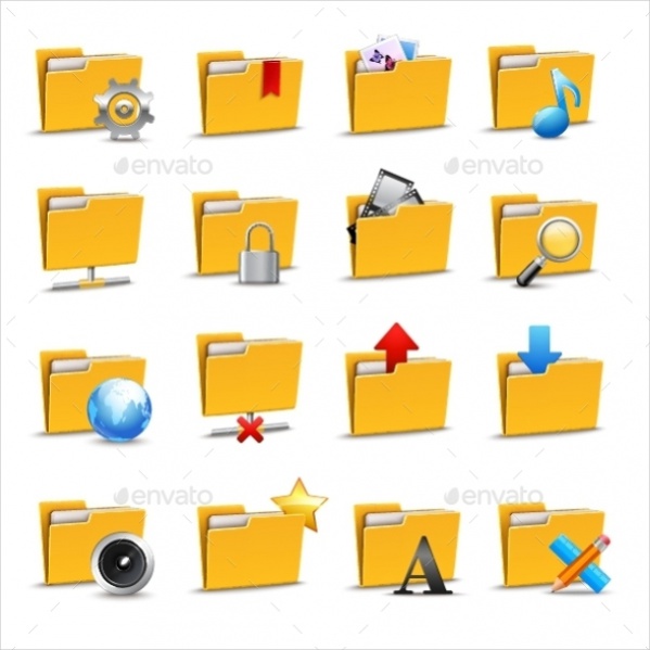 Vector EPS Folder Icon Set