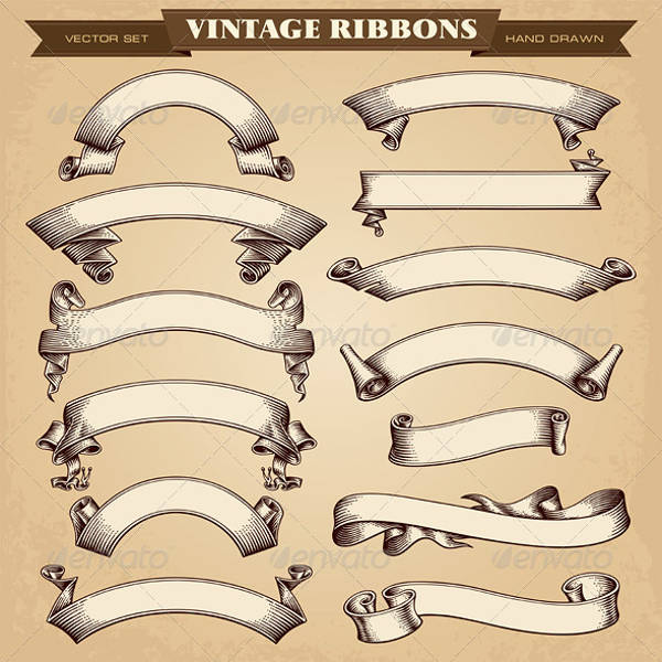 Vintage Style Ribbon Banners