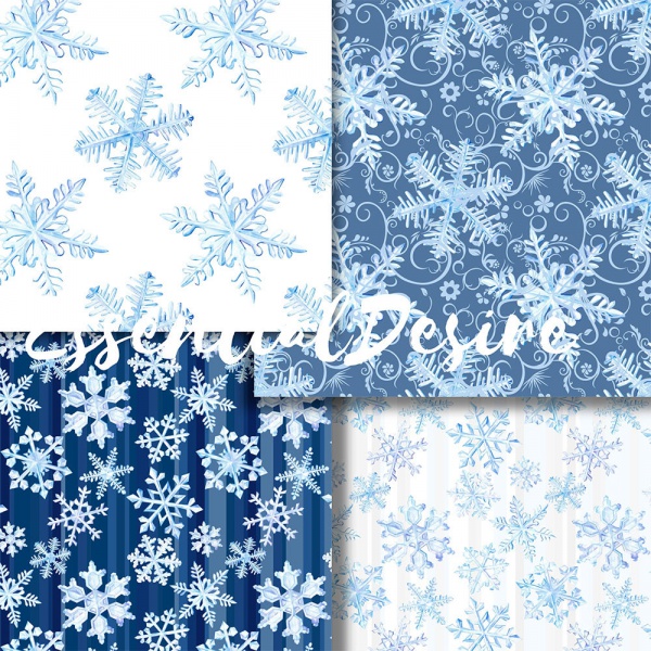 Watercolor Paper Snowflake Pattern