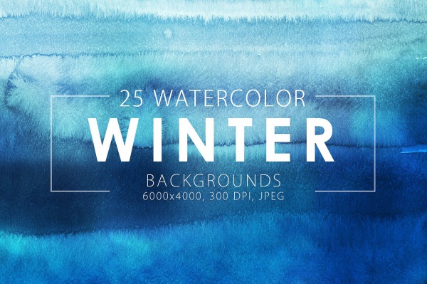 Watercolor Winter Background