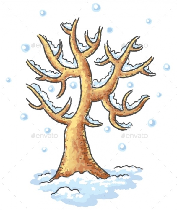 Winter Tree Drawing