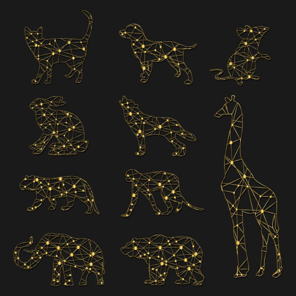 golden Animal Silhouettes collection