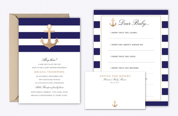 Nautical Baby Shower Invite