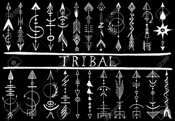 tribal hand drawn arrow design