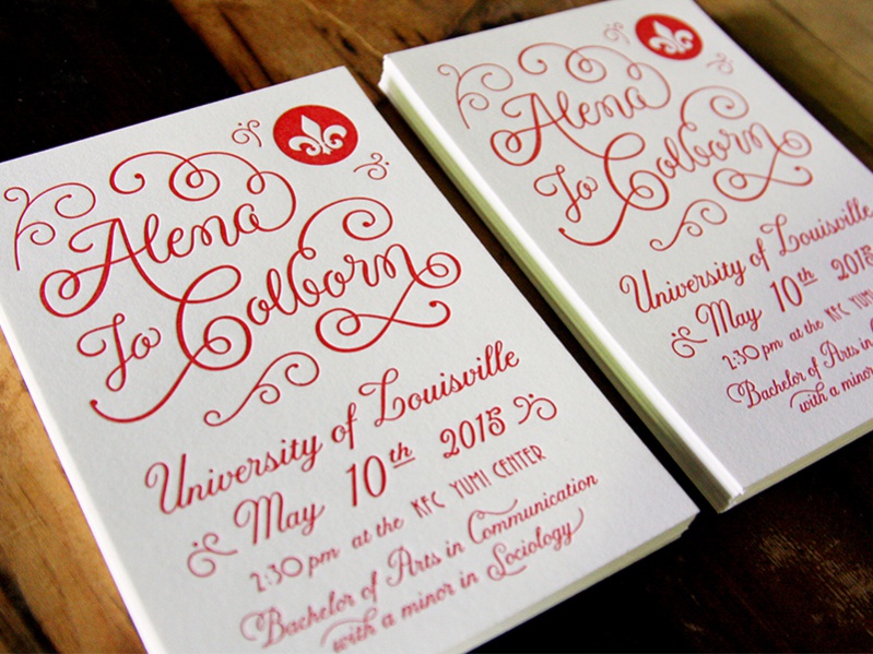 typography Graduation Invitation