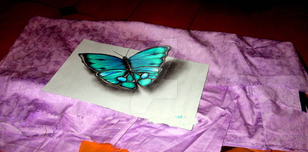 3D Butterfly Drawing